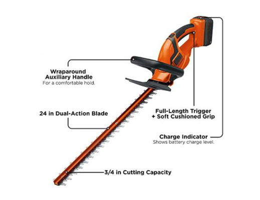 Hợp kim thép 40V Pin Lithium Ion Điện Máy cắt tỉa hàng rào tầm xa không dây