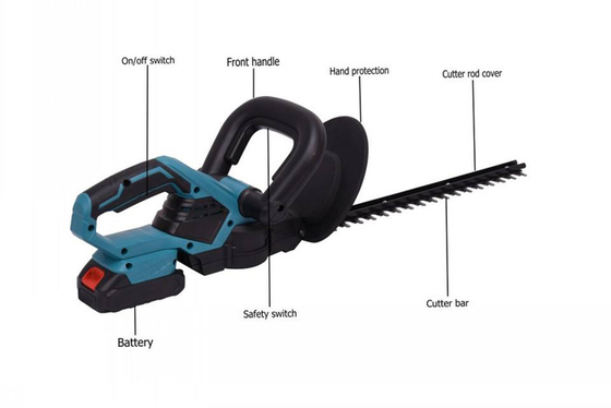 Máy cắt tỉa hàng rào có thể sạc lại 20V 1750r / phút Cây cầm tay không dây đôi Lưỡi cắt hành động