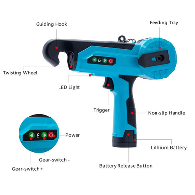 Máy buộc dây điện 7.4V 1.96in chạy pin Máy buộc dây thực vật trồng rau