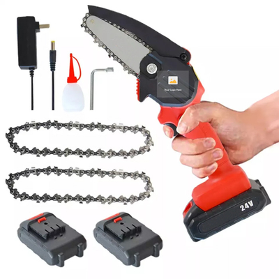 Máy cưa xích cầm tay 6 inch 300W Pin cầm tay Máy cắt gỗ chạy điện không dây