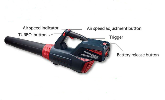 Máy thổi điện sân vườn không dây 4.0Ah 1.8A Lá điện có thể sạc lại 13000R / phút